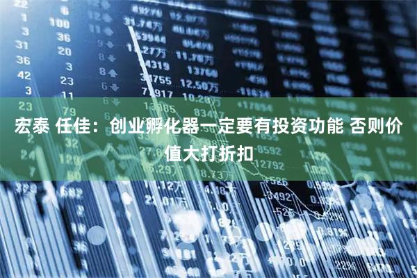 宏泰 任佳：创业孵化器一定要有投资功能 否则价值大打折扣