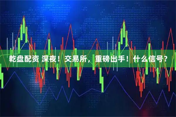 乾盘配资 深夜！交易所，重磅出手！什么信号？